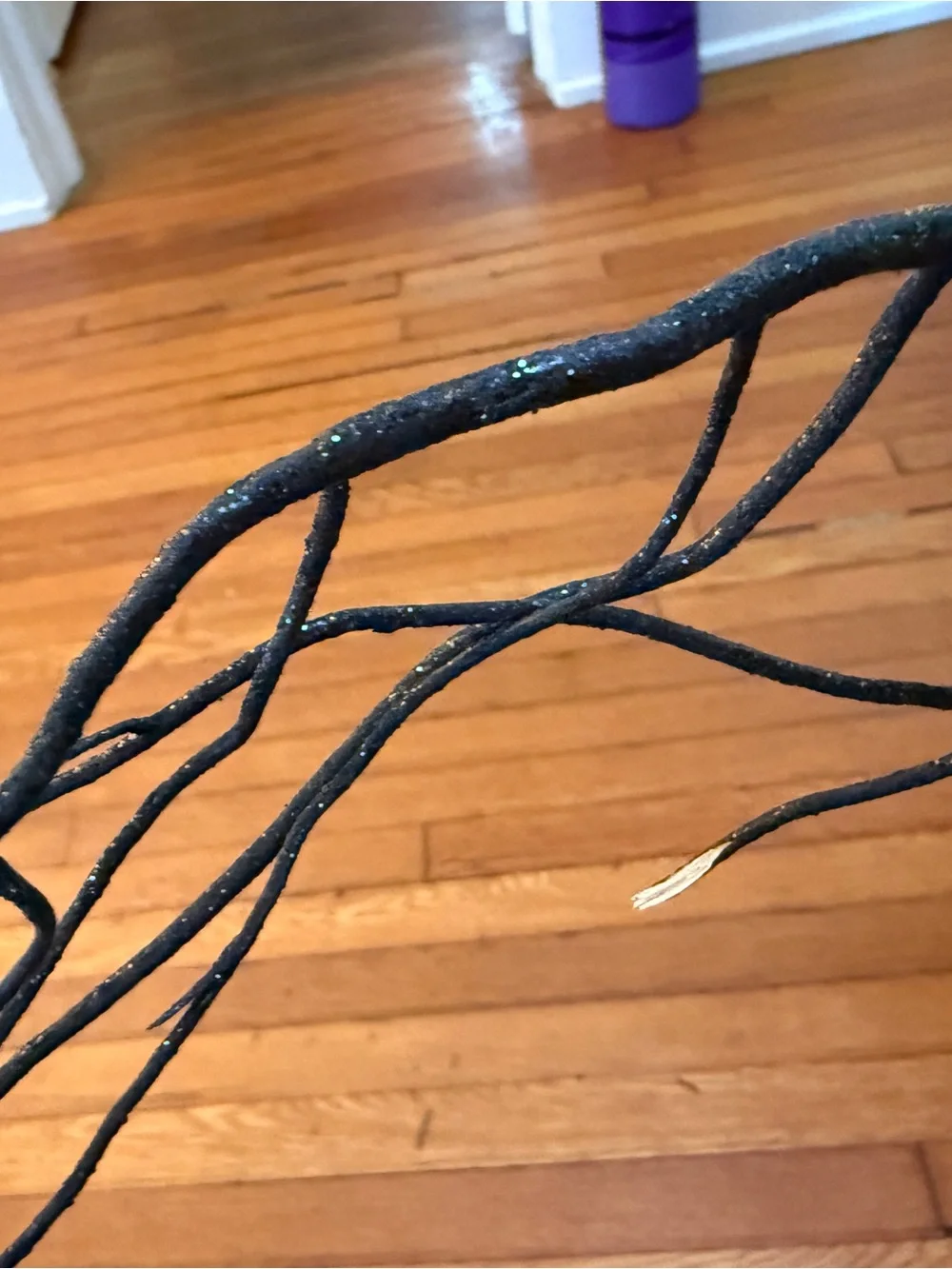 Halloween black sparkly Branch Stakes